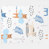 Cute Cats Seamless Patroon Fleece Deken (Voorkant (Horizontaal))