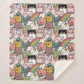 Cute Cats Sherpa Blanket Deken (Voorkant)