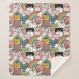 Cute Cats Sherpa Blanket Deken