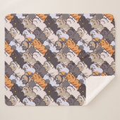 Cute Cats Sherpa Blanket Deken (Voorkant (horizontaal))