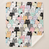 Cute Cats Sherpa Blanket Deken (Voorkant)