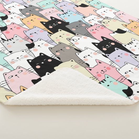 Cute Cats Sherpa Blanket Deken (3/4)