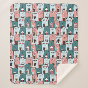 Cute Cats Sherpa Blanket Deken