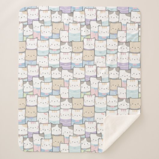 Cute Cats Sherpa Blanket Sherpa Deken (Voorkant)