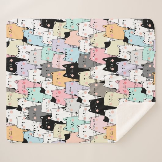 Cute Cats Sherpa Blanket Sherpa Deken (Voorkant (horizontaal))