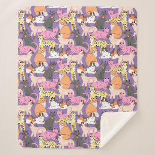 Cute Cats Sherpa Blanket Sherpa Deken
