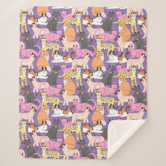 Cute Cats Sherpa Blanket Sherpa Deken (Voorkant)
