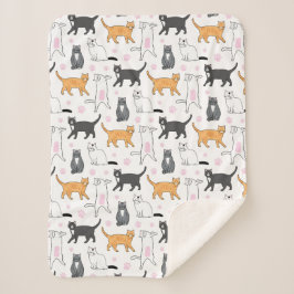Cute Cats Sherpa Deken