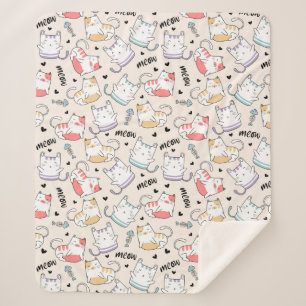 Cute Cats Sherpa Deken