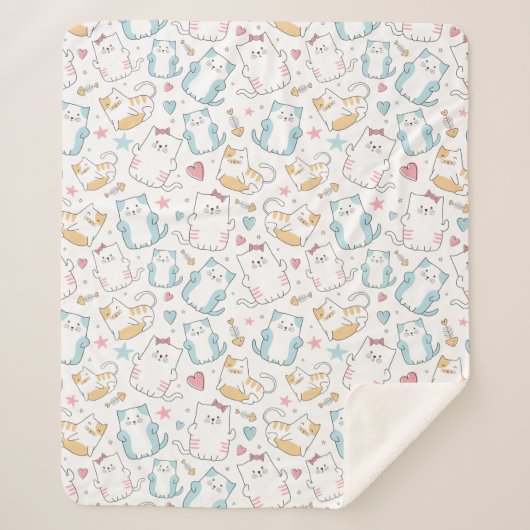 Cute Cats Sherpa Deken (Voorkant)