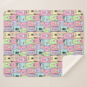 Cute Cats Sherpa Deken (Voorkant (horizontaal))