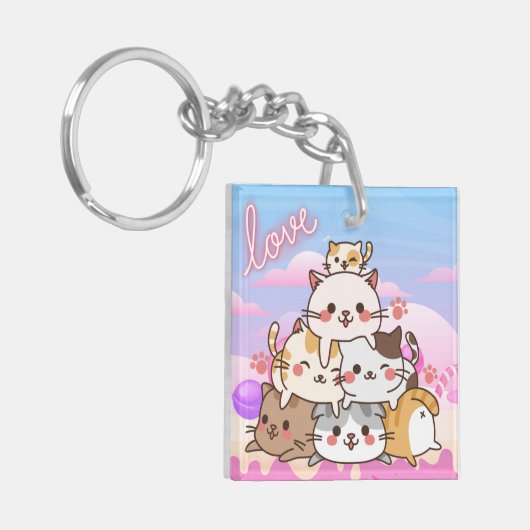Cute Cats Sleutelhanger (Voorkant Links)