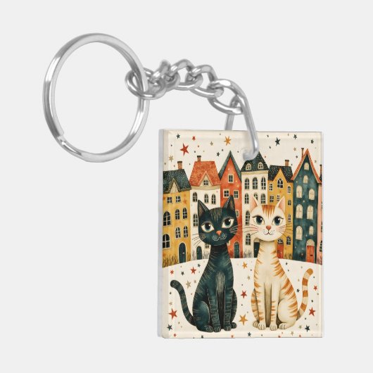 Cute Cats Sleutelhanger (Voorkant Links)