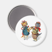 Cute Cats Speel de Trumpet en driehoek in de sneeu Magneet (Voorkant / Achterkant)