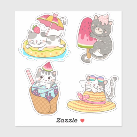 Cute Cats Sticker (Vel)