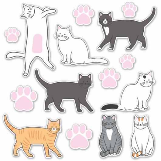 Cute Cats Sticker (Voorkant)