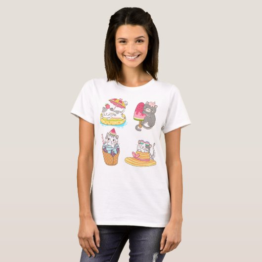 Cute Cats T-shirt (Voorkant volledig)