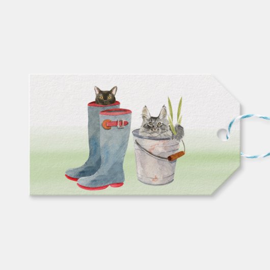 Cute Cats uit mijn Label voor tuinspoeling Cadeaulabel (Voorkant (Horizontaal))