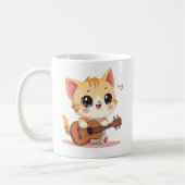 Cute Cat's Ukulele Moment Koffiemok (Links)