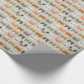 Cute Cats Wearing Glasses Pattern Cadeaupapier (Hoek)