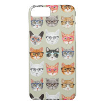 Cute Cats Wearing Glasses Pattern