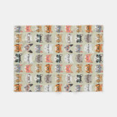 Cute Cats Wearing Glasses Pattern Fleece Deken (Voorkant (Horizontaal))