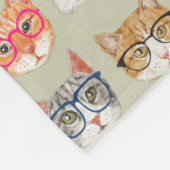 Cute Cats Wearing Glasses Pattern Fleece Deken (Hoek)
