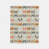 Cute Cats Wearing Glasses Pattern Fleece Deken (Voorkant)