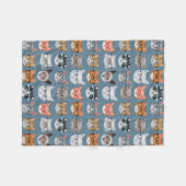 Cute Cats Wearing Glasses Pattern Fleece Deken (Voorkant (Horizontaal))