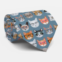 Cute Cats Wearing Glasses Pattern