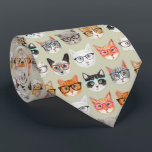 Cute Cats Wearing Glasses Pattern Stropdas<br><div class="desc">Een hoop schattige brillen met katten zijn de belangrijkste sterren van dit handgeïllustreerde ontwerp. 

Uitzicht mijn illustratieproces via www.instagram.com/arncyn</div>