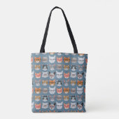 Cute Cats Wearing Glasses Pattern Tote Bag (Achterkant)