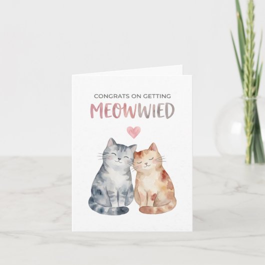 Cute cats wedding card engagement kaart (Voorkant)