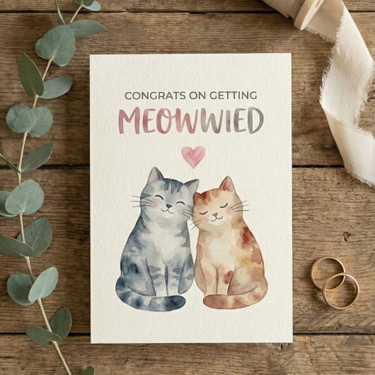 Cute cats wedding card engagement kaart