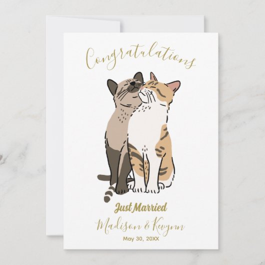 Cute cats wedding card kaart (Voorkant)