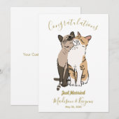 Cute cats wedding card kaart (Voorkant / Achterkant)