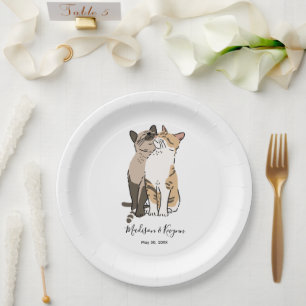 Cute Cats Wedding Papieren Bordje