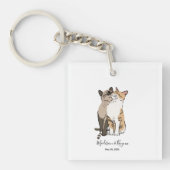 Cute Cats Wedding Sleutelhanger (voorkant)