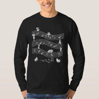 Cute cats with music notes t-shirt
