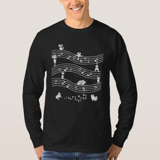Cute cats with music notes t-shirt (Voorkant)