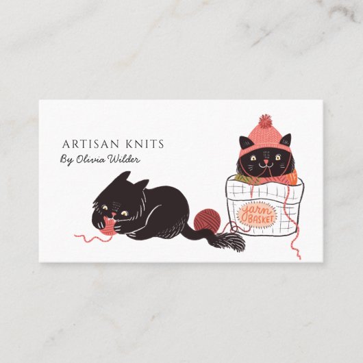 Cute Cats Yarn Knit Goods Visitekaartje (Voorkant)