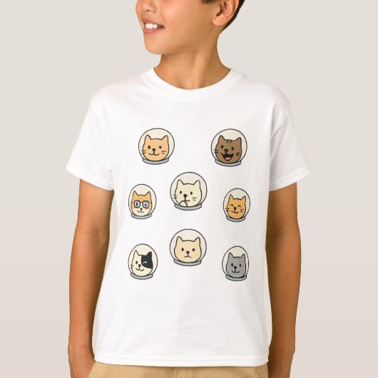Cute Catstronaut Heads Shirt For Space-Loving Kids (Voorkant)