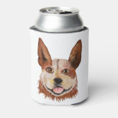 Cute Cattle Dog Red Heeler Portrait Painting Blikjeskoeler (Blikje Achterkant)