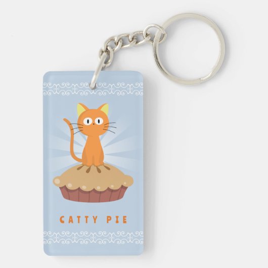 Cute Catty Pie Lover Sleutelhanger (achterkant)