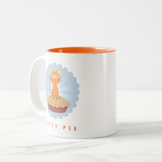 Cute Catty Pie Lover Tweekleurige Koffiemok (Voorkant links)