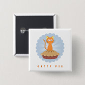 Cute Catty Pie Lover Vierkante Button 5,1 Cm (Voorkant /achterkant)
