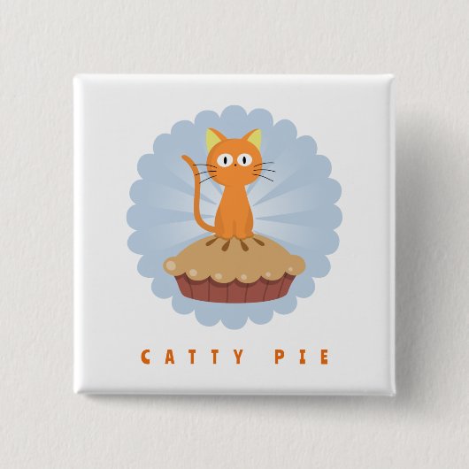 Cute Catty Pie Lover Vierkante Button 5,1 Cm (Voorkant)