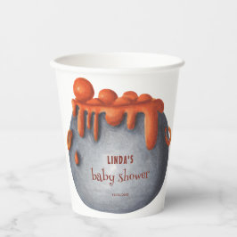 Cute Cauldron Halloween Baby Shower Papieren Bekers