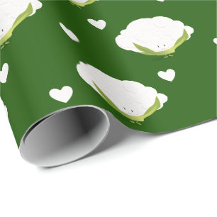 Cute Cauliflower Heart Vegetable Food Cadeaupapier