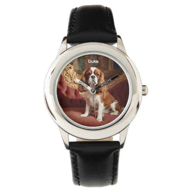 Cute Cavalier King Charles Kid's Personalized Horloge (Voorkant)